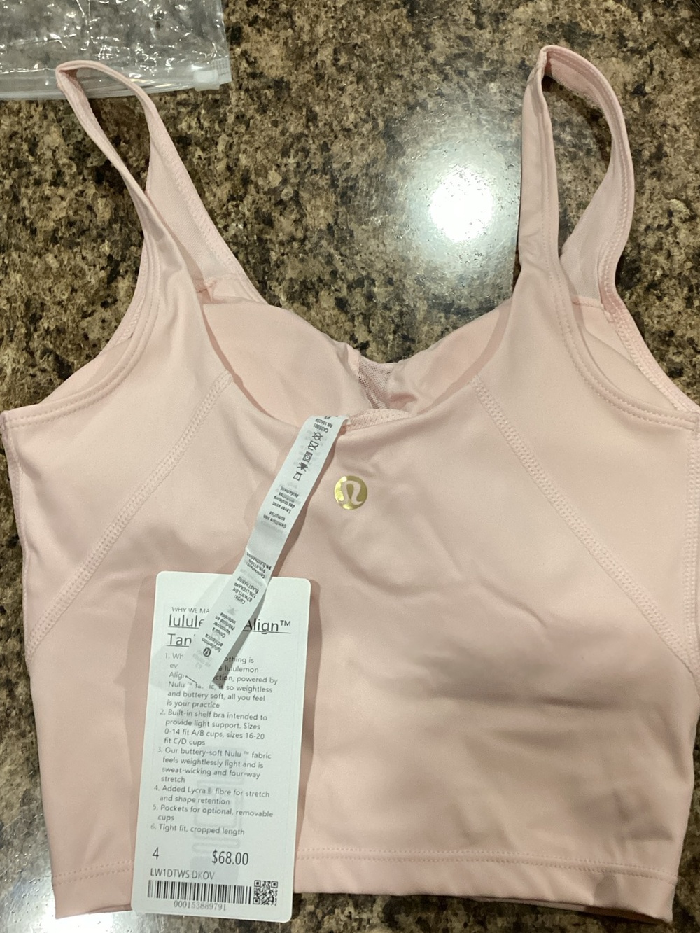 lululemon athletica Light Pink Tank Top with Built-In Support